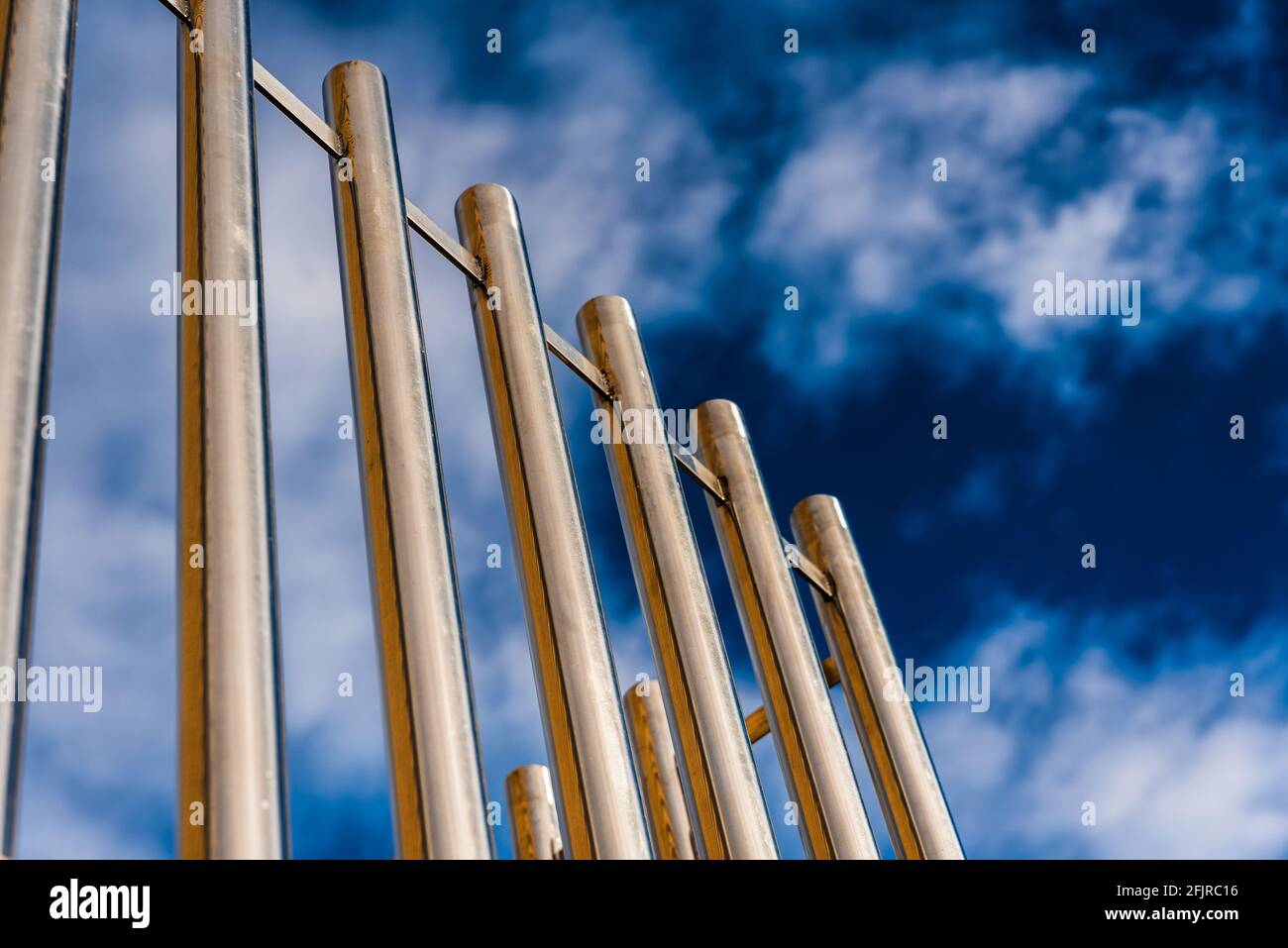 Metal bars protect an institutional building Stock Photo Alamy