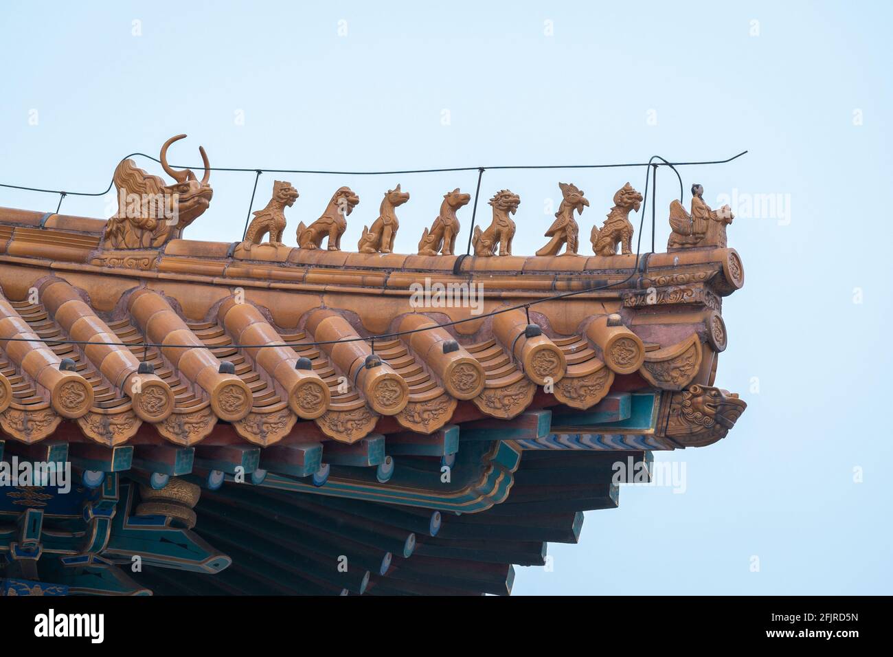 The roof of the glazed tile and the forbidden city hires stock
