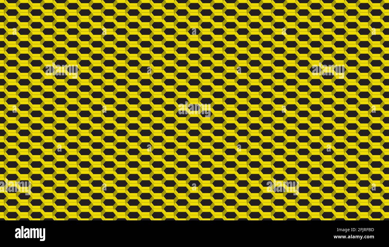 Black background and yellow 3D hexagon background Stock Vector Image ...