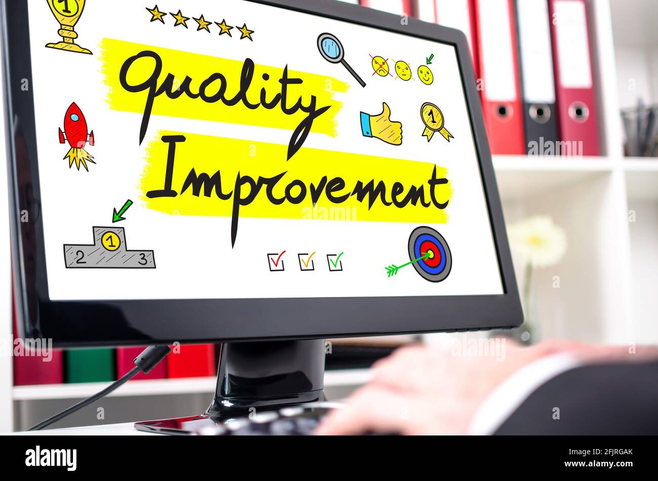 Quality improvement concept shown on a computer screen Stock Photo