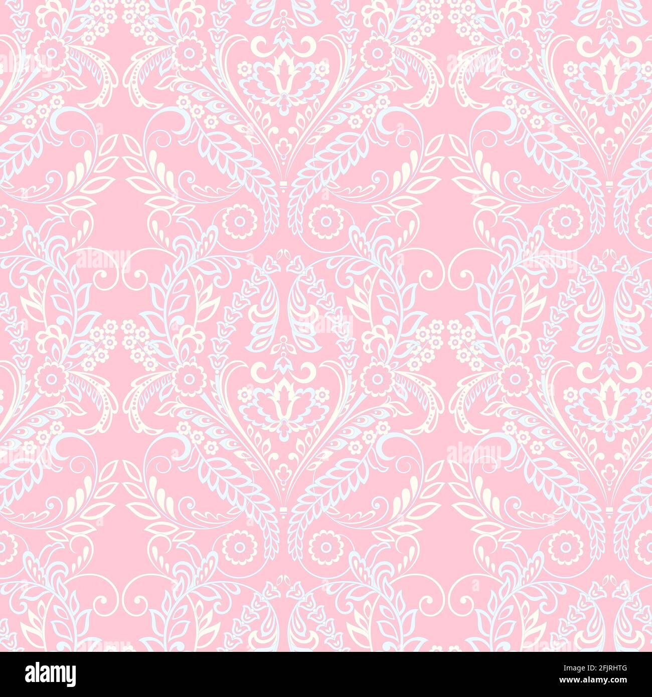 Vector floral wallpaper. Classic Baroque floral ornament. Seamless