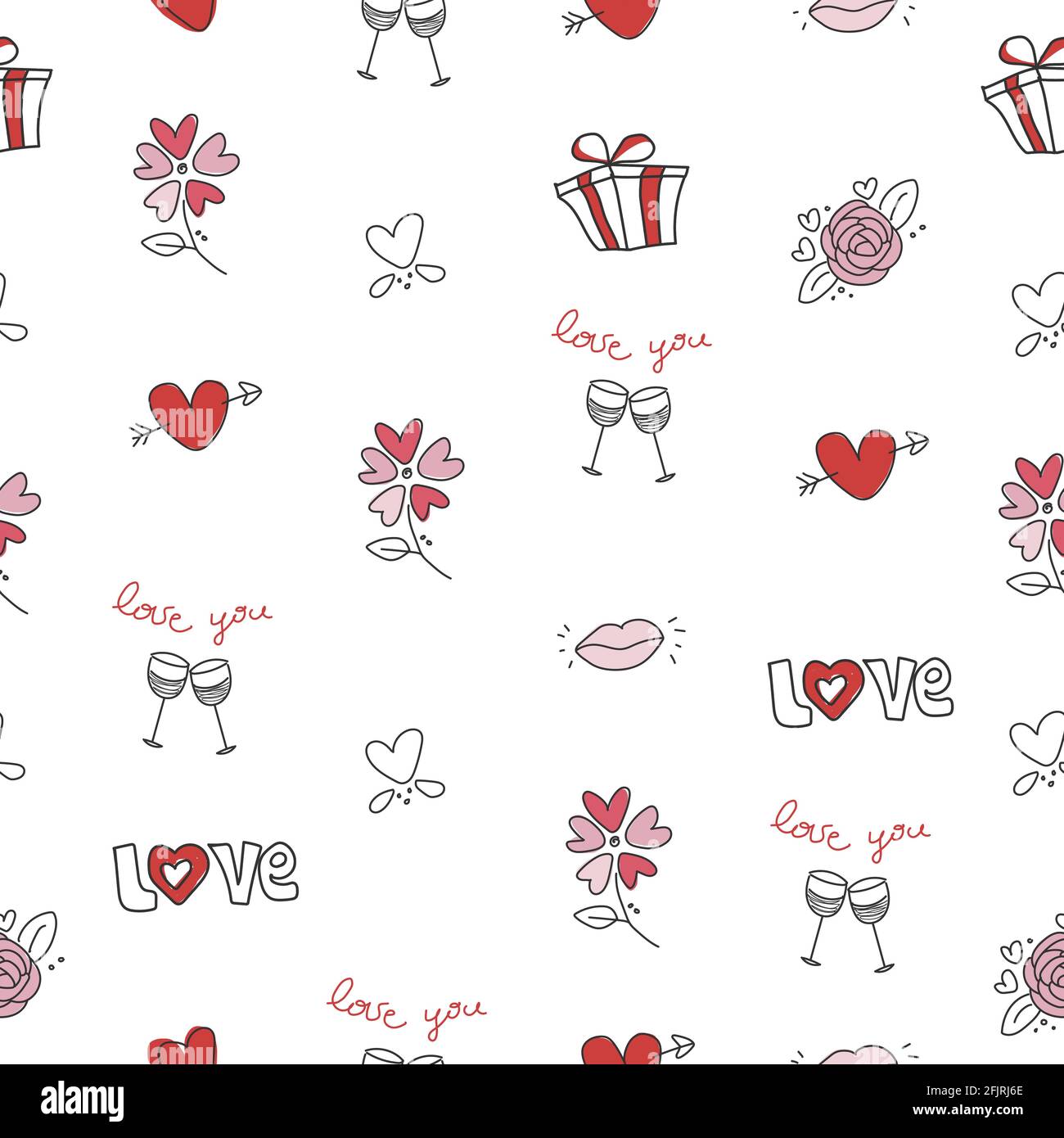 Seamless Pattern for Valentin day decor in vector Stock Vector Image ...