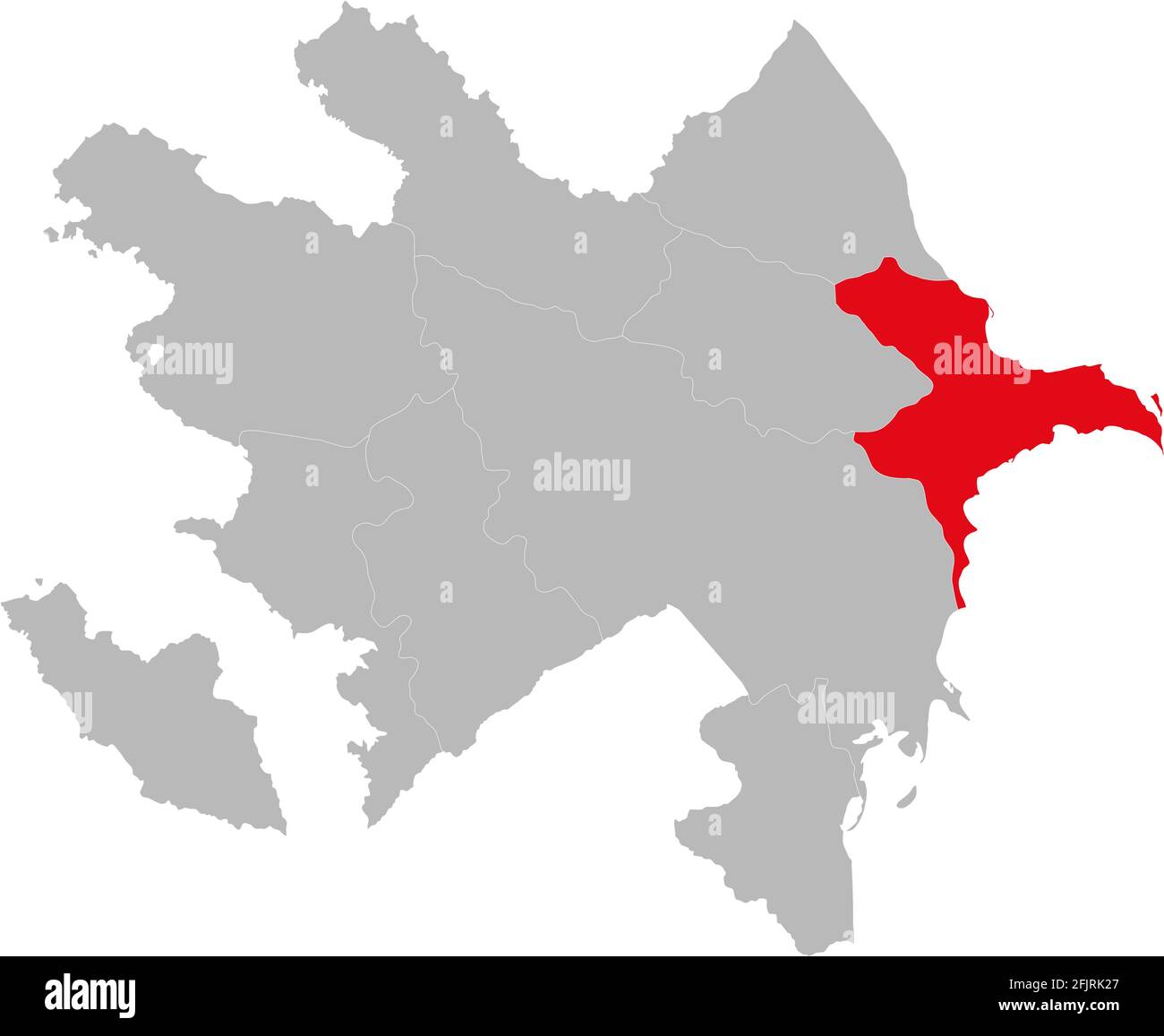 Absheron region isolated on Azerbaijan. Gray background Stock Vector ...