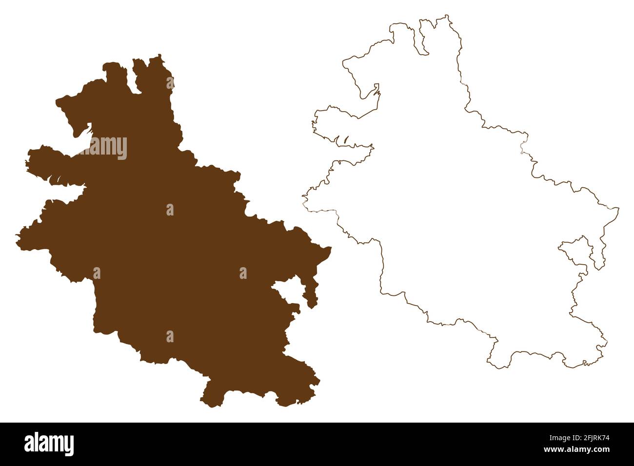 Werra-Meissner district (Federal Republic of Germany, rural district Kassel region, State of Hessen, Hesse, Hessia) map vector illustration, scribble Stock Vector