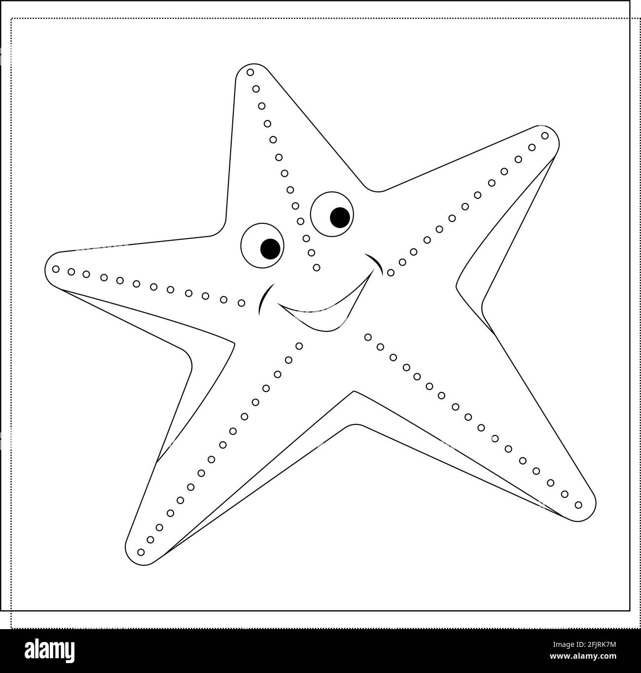 The page of the coloring book, starfish. Sketch. Coloring book for kids. Vector illustration isolated on a white background Stock Vector
