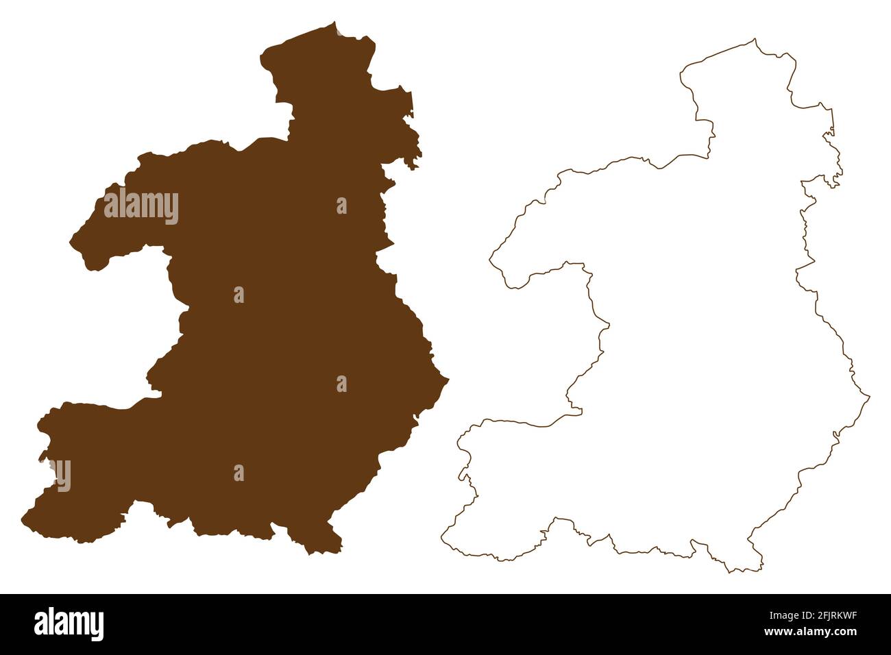 Waldeck-Frankenberg district (Federal Republic of Germany, rural district Kassel region, State of Hessen, Hesse, Hessia) map vector illustration, scri Stock Vector