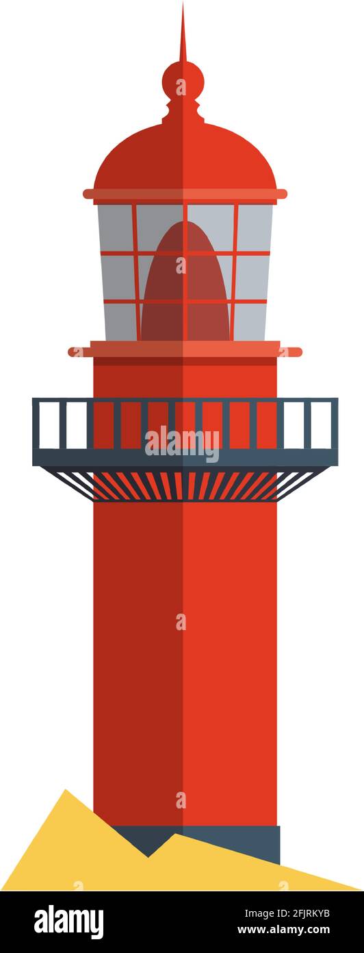 Vector lighthouse illustration beacon hope symbol on white Stock Vector ...