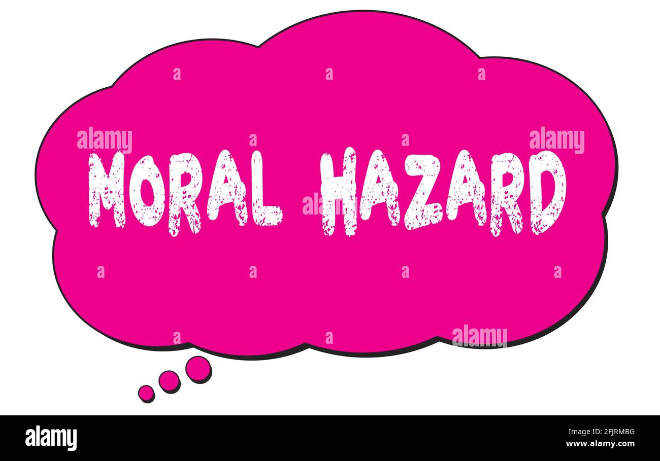 MORAL  HAZARD text written on a pink thought cloud bubble. Stock Photo