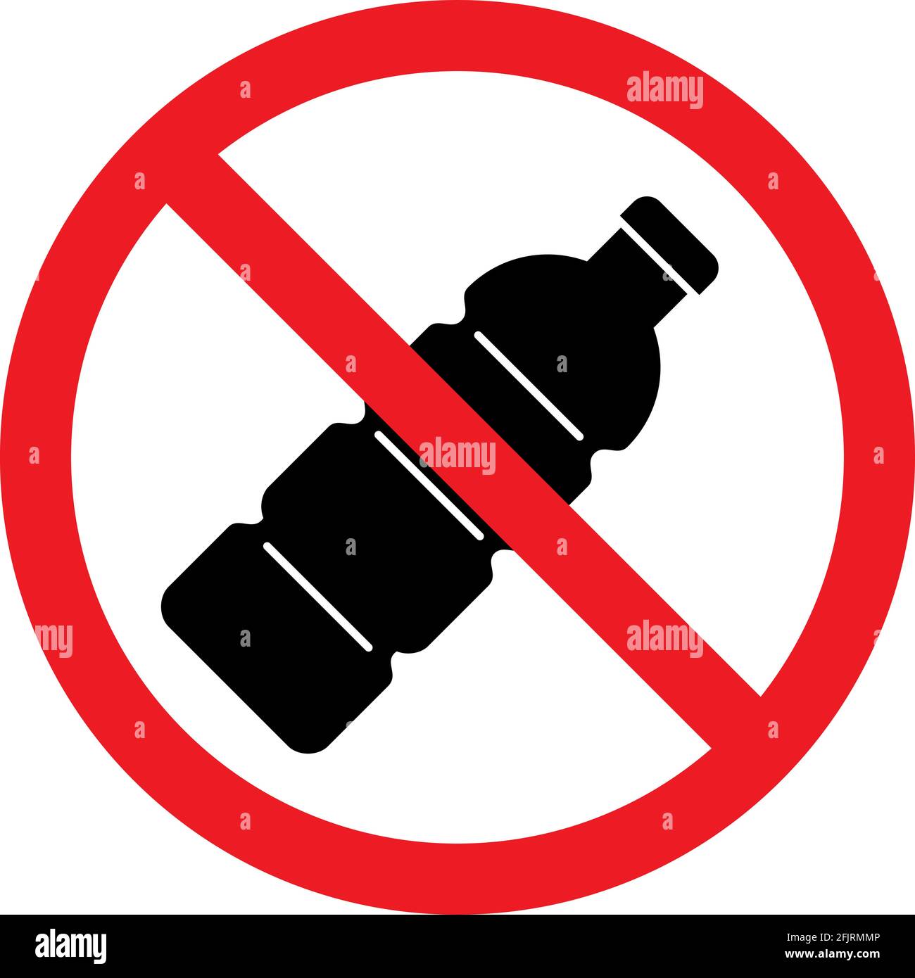 No plastic bottle warning sign. Perfect for backgrounds, banner, backdrop, sticker, label, icon and symbol. Stock Vector
