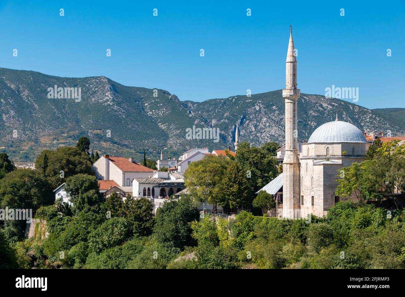 A picture of the Koski Mehmed Pasha Mosque and nearby vegetation Stock