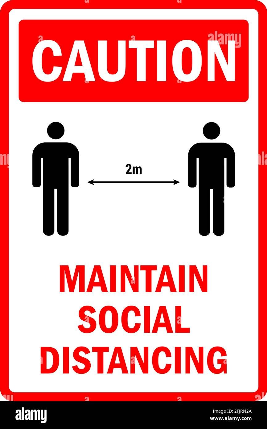 Maintain social distance COVID 19 Safety poster. Keep maintain 2 meter distance from others. Stock Vector