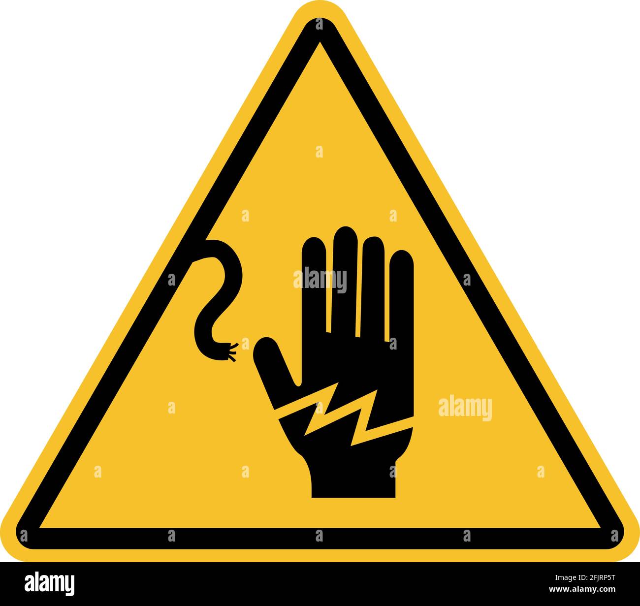 Electrical Shock Warning sign. Safety symbols and signs. Stock Vector
