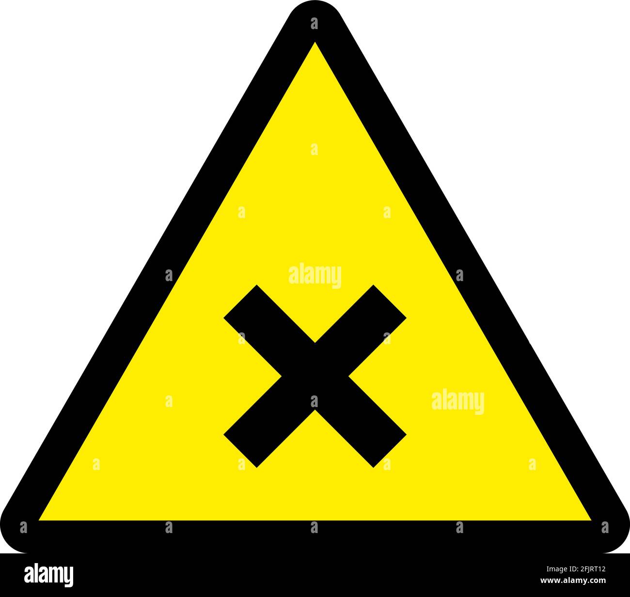 Harmful warning sign. Black on yellow background. Chemical Safety signs and symbols. Stock Vector