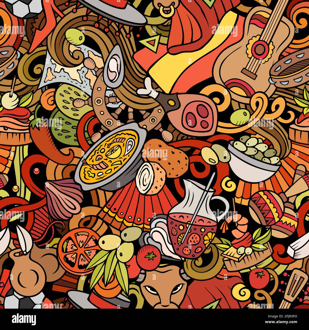 Spain Clipart Cartoon Doodle Spanish Culture Set Funn vrogue.co