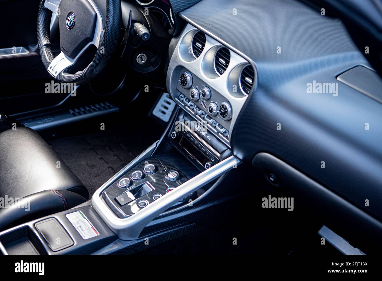 2013 Alfa Romeo 8C Spider interior dashboard Stock Photo