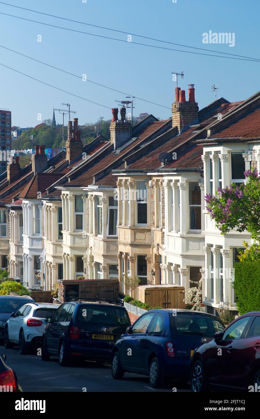 Victorian terraced houses, Bristol, UK Stock Photo