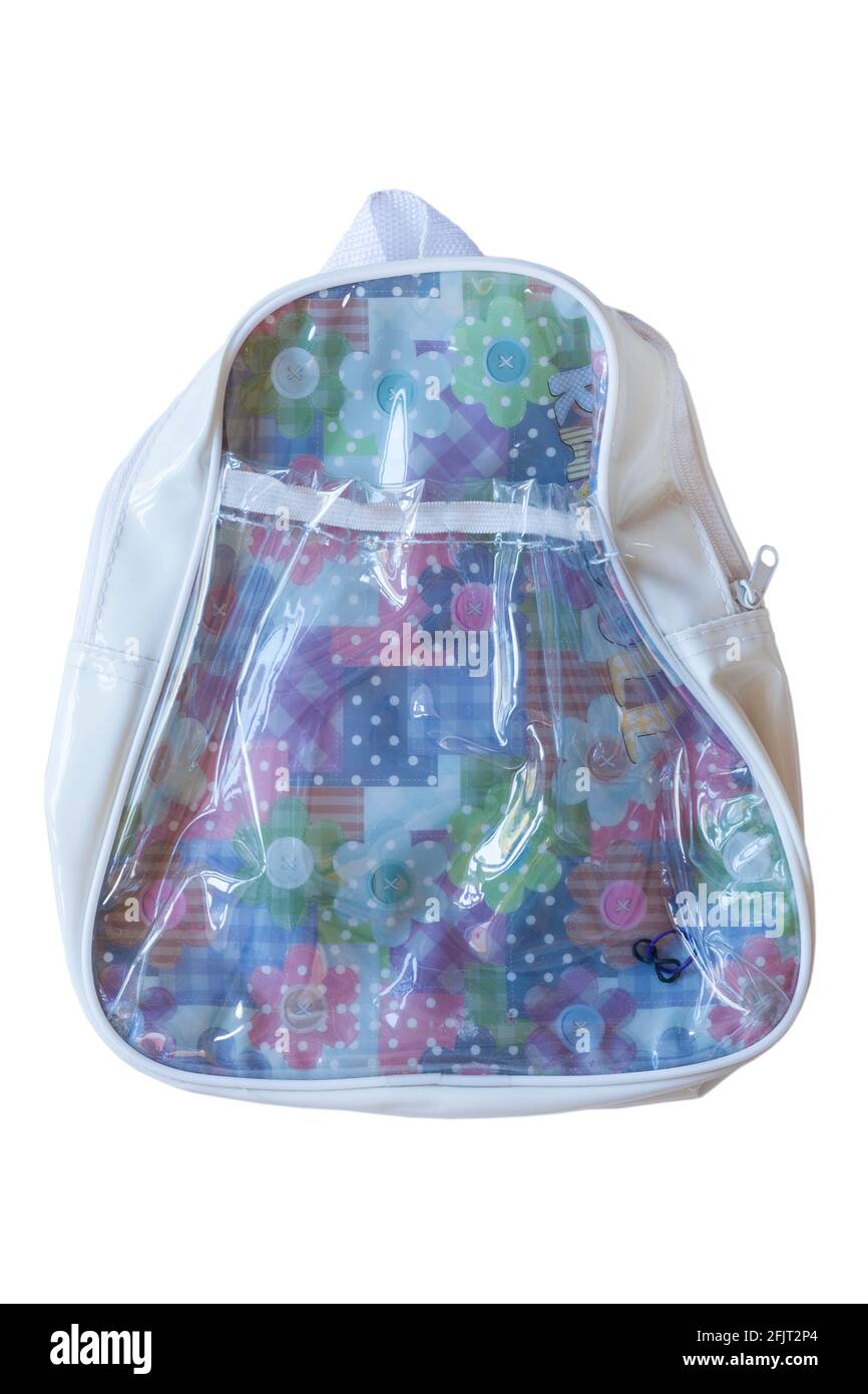 girls backpack isolated on white background Stock Photo