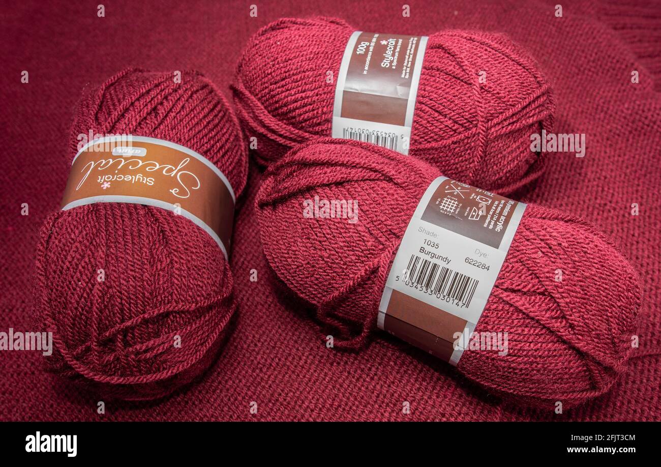 Knitting Wool UK Stock Photo