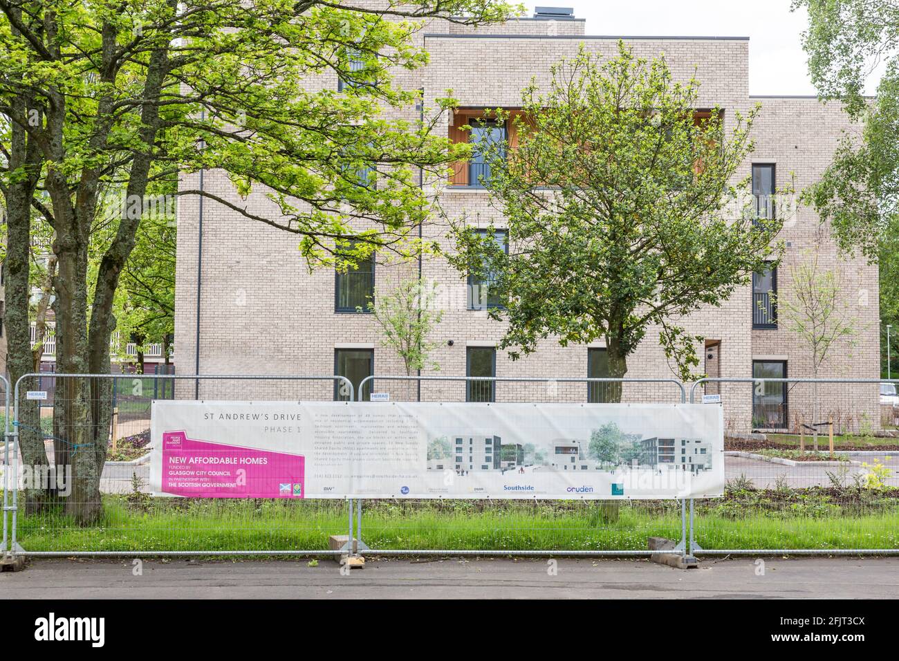 New affordable homes for Southside Housing Association in Pollokshields funded by Glasgow City Council in partnership with the Scottish Government Stock Photo