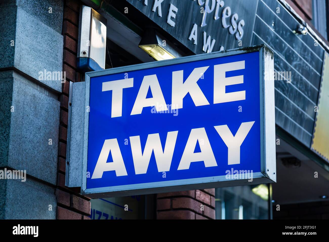 Take away food sign neon hires stock photography and images Alamy