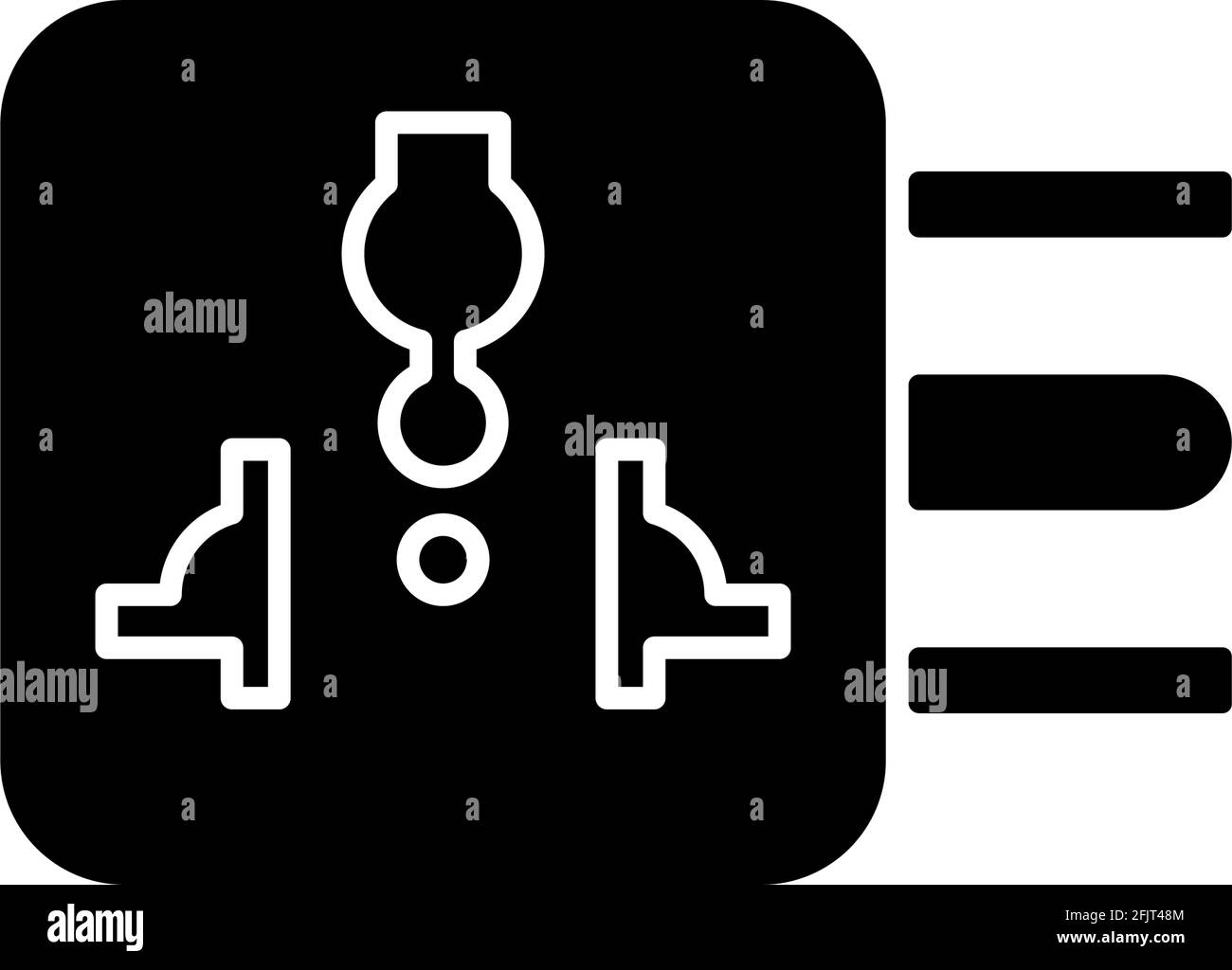Travel adapter black glyph icon Stock Vector