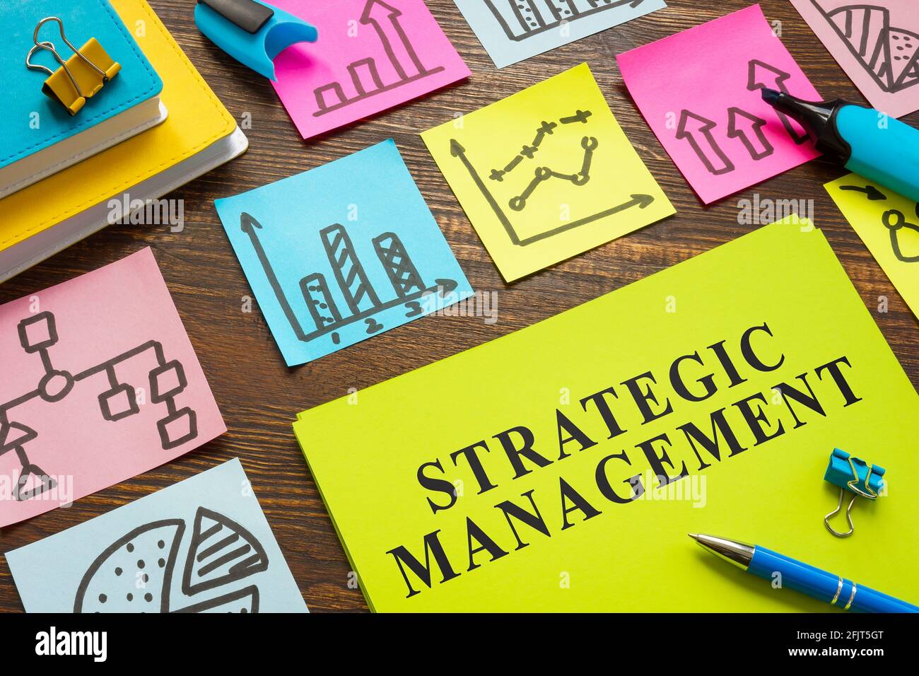 Strategic management plan with memo sticks Stock Photo Alamy