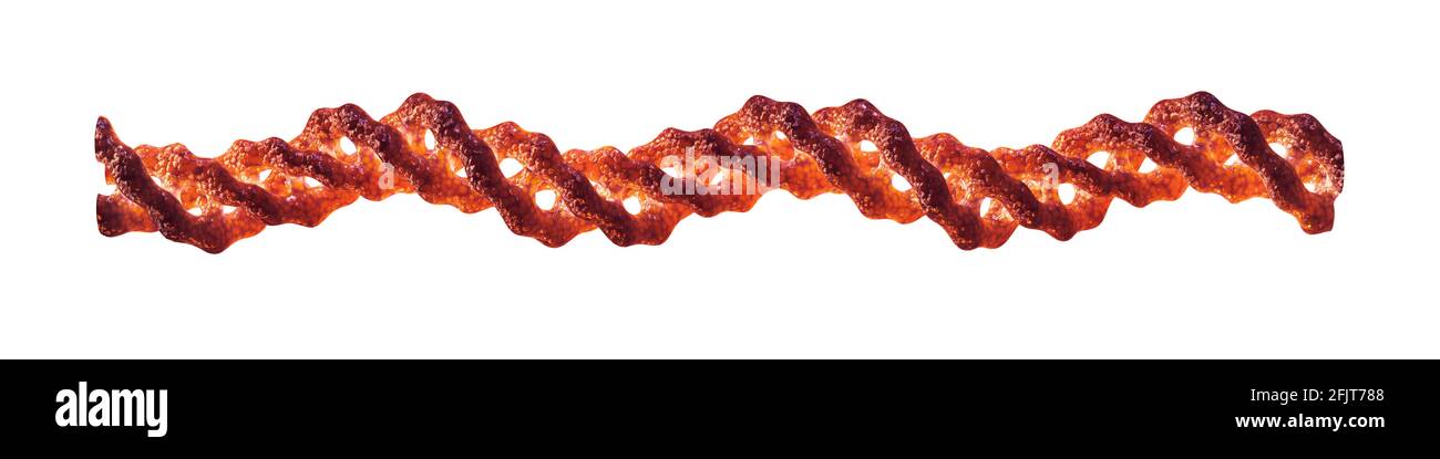 Collagen triple helix molecule isolated on white. Collagen is the main component of connective tissue as skin, cartilage, bones,  ligaments and tendon Stock Photo