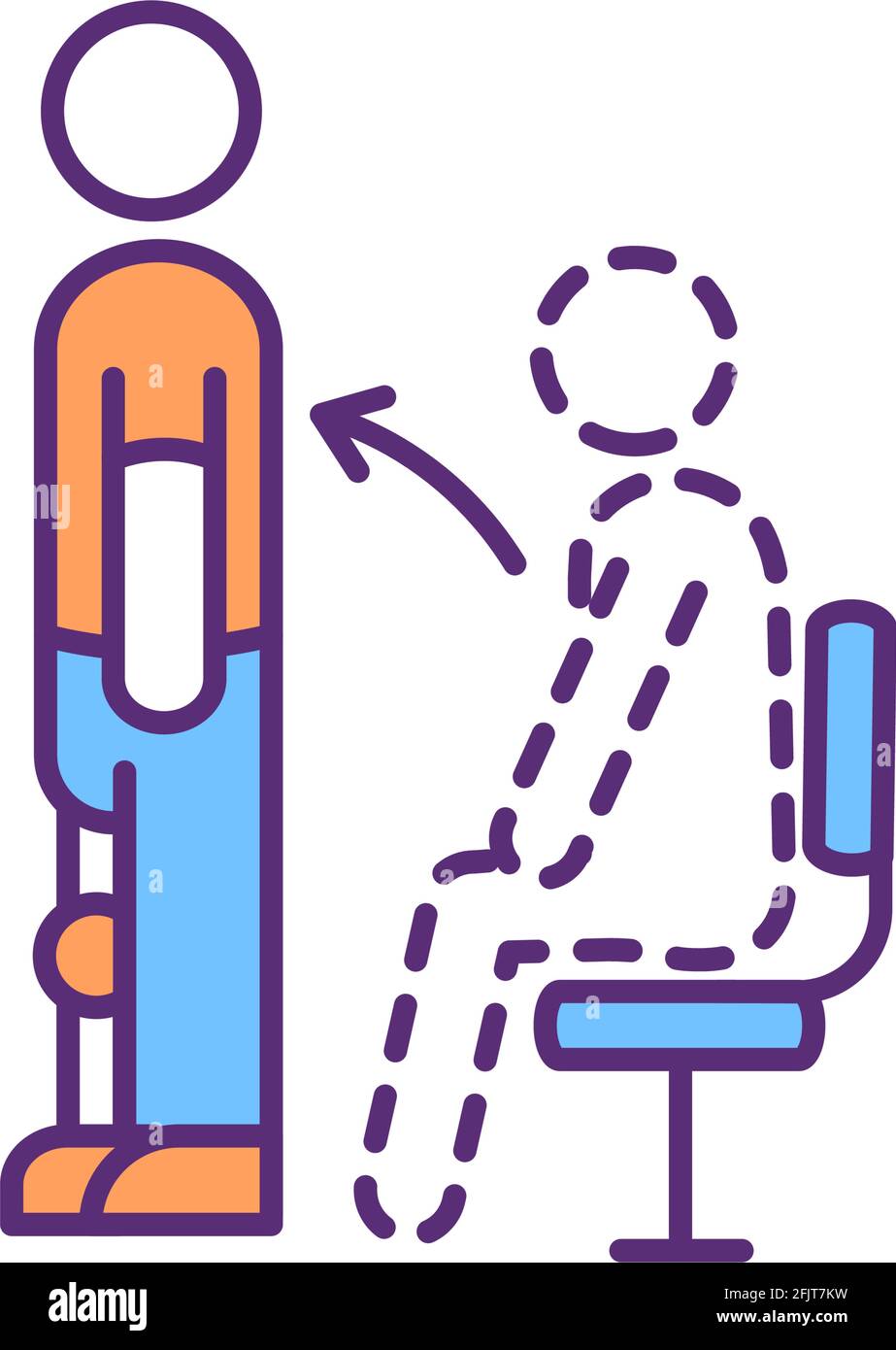 Sitting and standing balance RGB color icon Stock Vector Image & Art ...