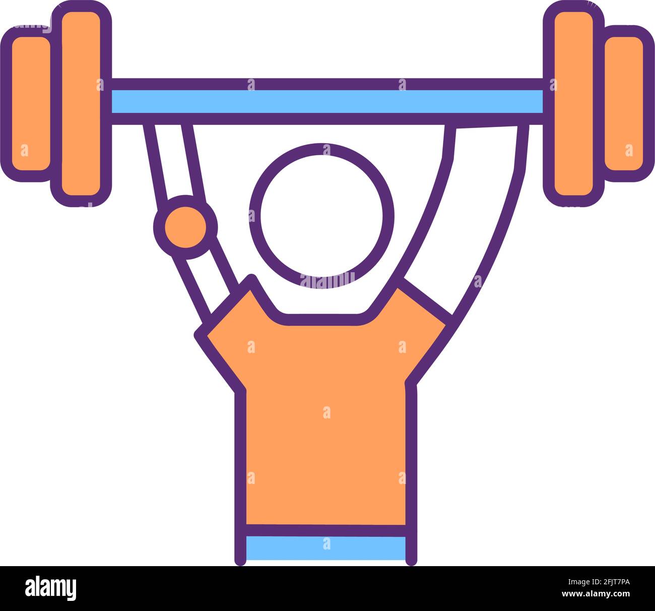 Weight-training prosthetic RGB color icon Stock Vector