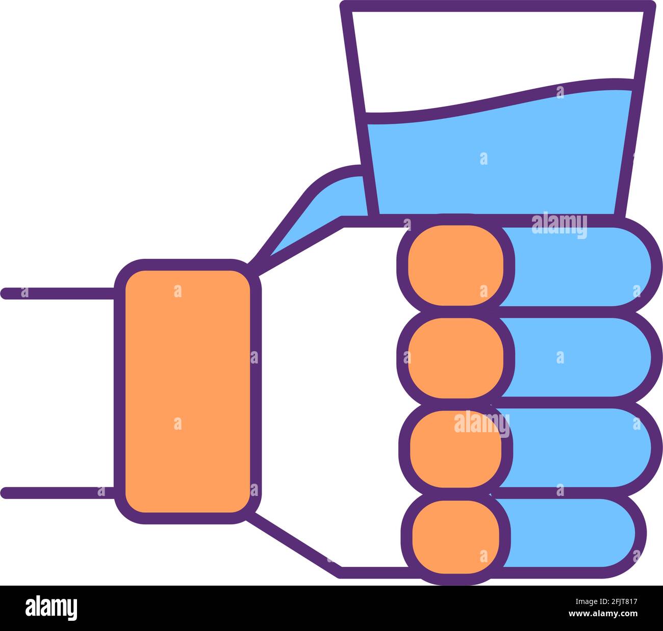 Prosthetic hands for practical use RGB color icon Stock Vector