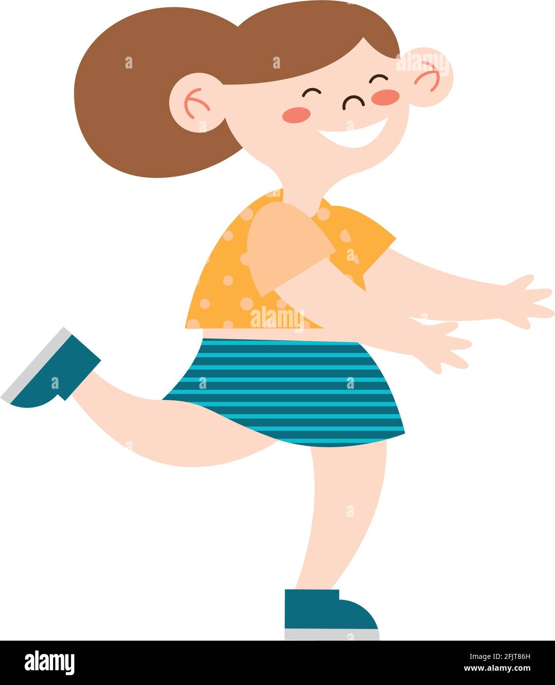 little young girl running character Stock Vector Image & Art - Alamy