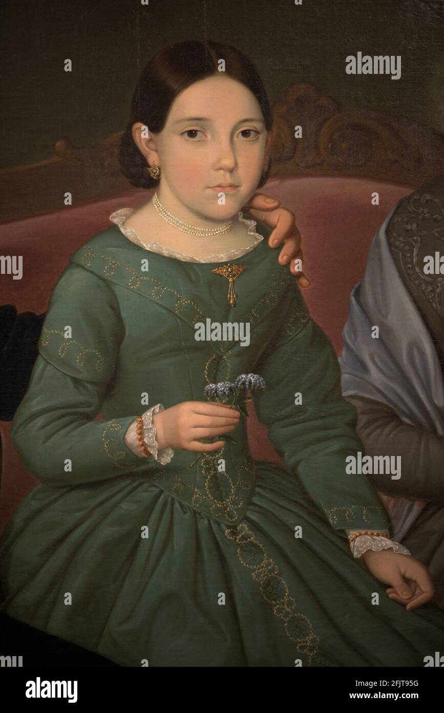 Joao de Almeida Santos (?-1875). Portuguese painter. Maria Clotilde Faria  Fernandes and Family, 1850. Detail. Museum of Our Lady of Mercy (Museu da  Misericordia do Porto). Porto. Portugal Stock Photo - Alamy, image size:867x1390