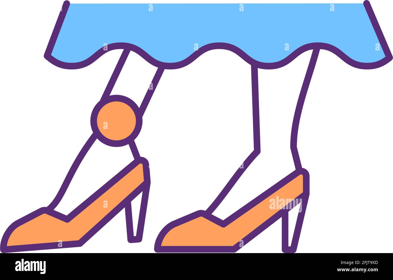 Prosthetic appearance RGB color icon Stock Vector
