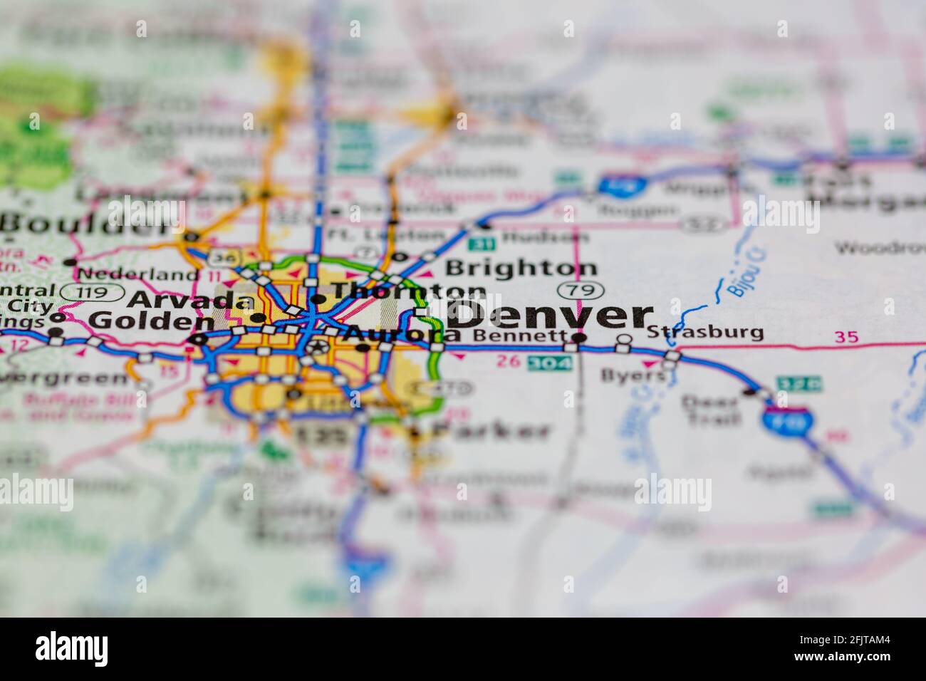 Map Of Denver Colorado And Surrounding Areas Denver Colorado Usa And Surrounding Areas Shown On A Road Map Or Geography Map Stock Photo Alamy