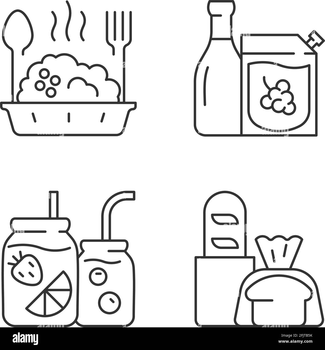Takeaway and delivery option linear icons set Stock Vector Image & Art ...