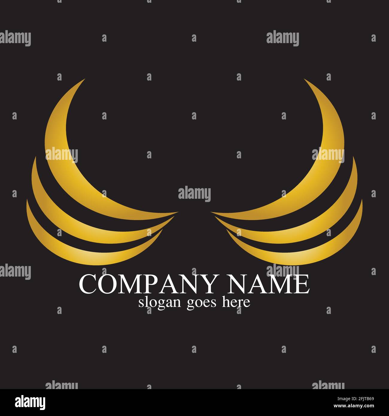 wings gold logo vector illustration template-vector Stock Vector Image ...