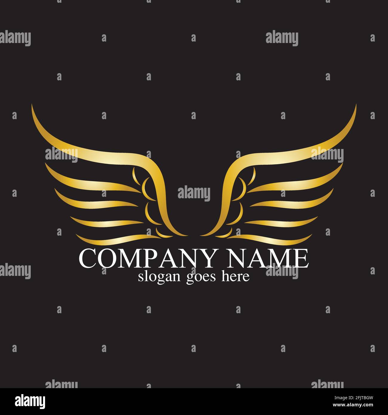 wings gold logo vector illustration template-vector Stock Vector Image ...