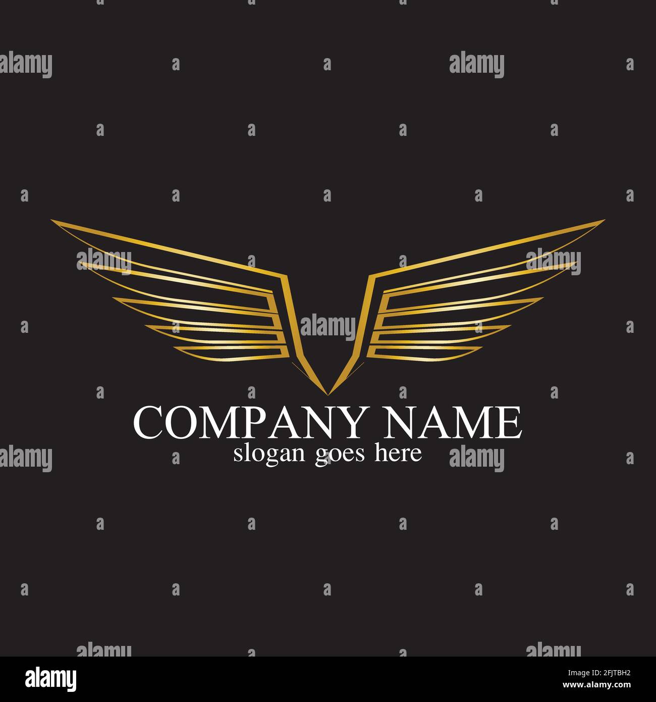 wings gold logo vector illustration template-vector Stock Vector Image ...