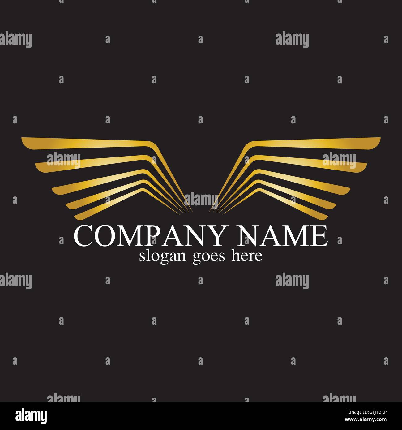 wings gold logo vector illustration template-vector Stock Vector Image ...