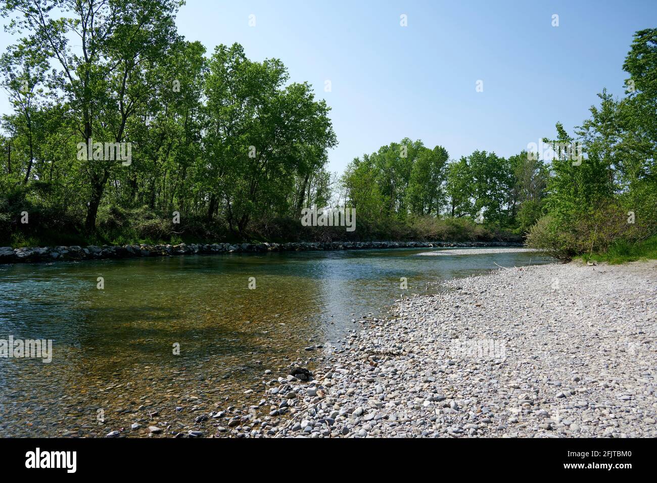 Orzinuovi (Bs), Italy, a view of the river Oglio Stock Photo