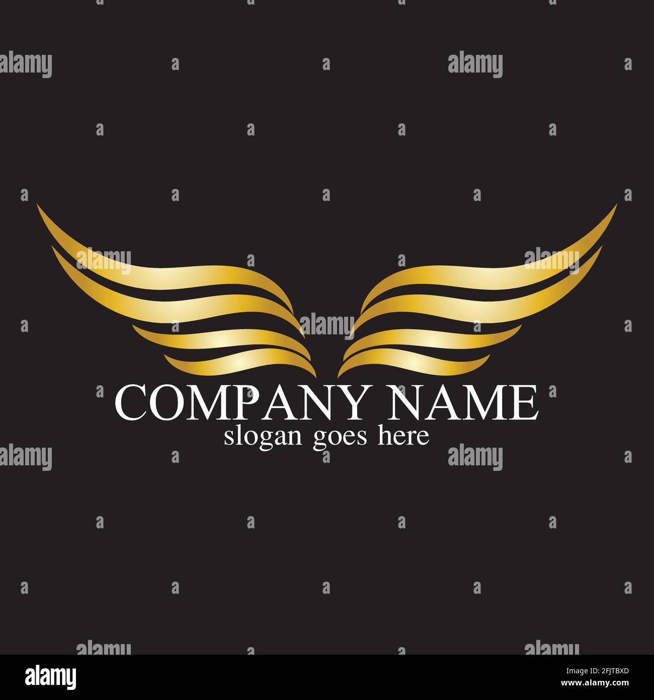 wings gold logo vector illustration template-vector Stock Vector Image ...