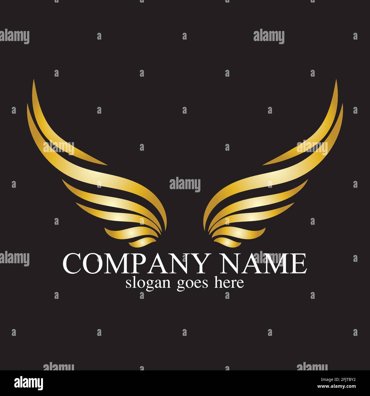 wings gold logo vector illustration template-vector Stock Vector Image ...