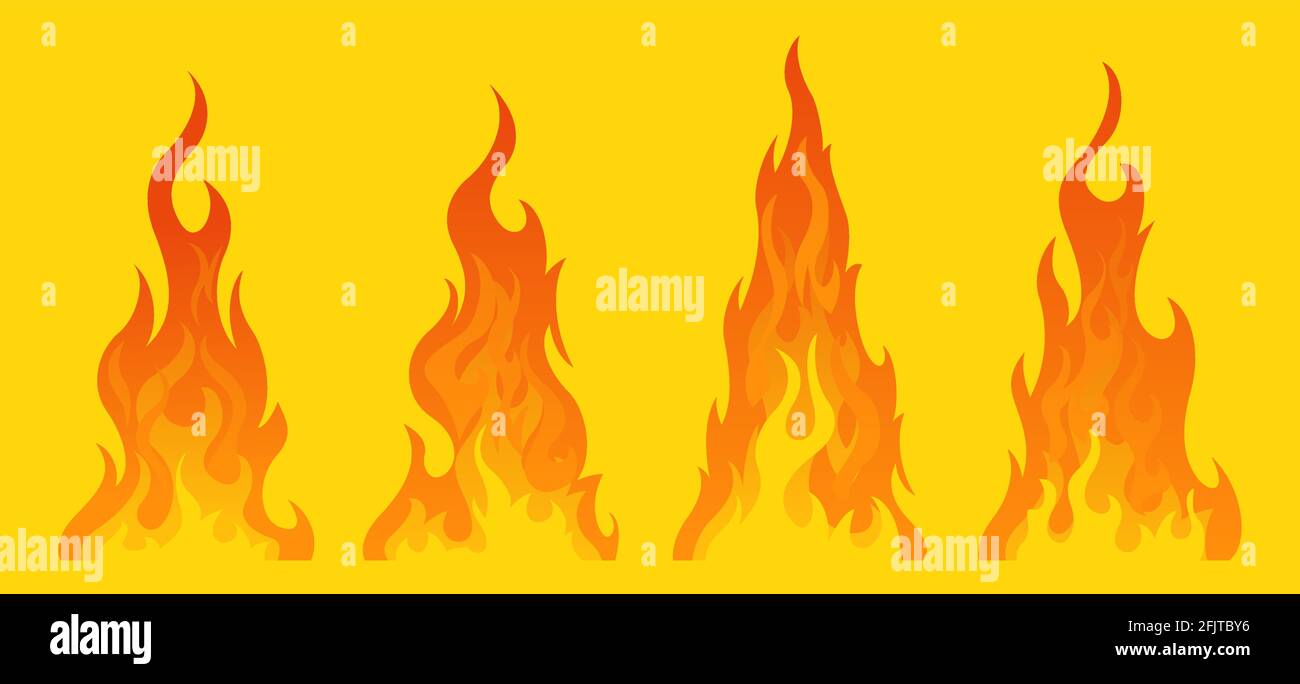 Bonfire set. Design element Stock Vector