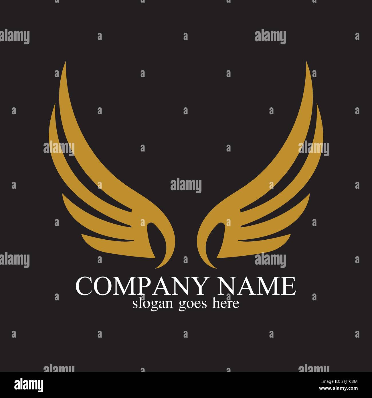 wings gold logo vector illustration template-vector Stock Vector Image ...