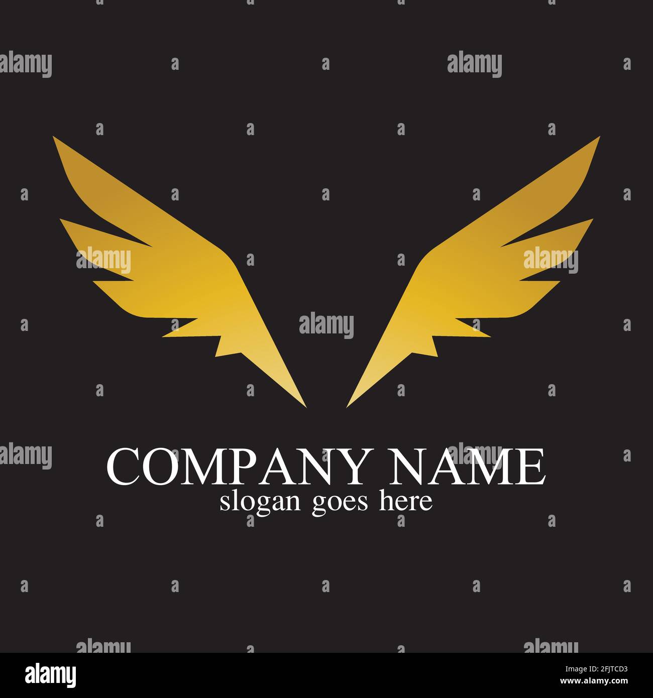 wings gold logo vector illustration template-vector Stock Vector Image ...