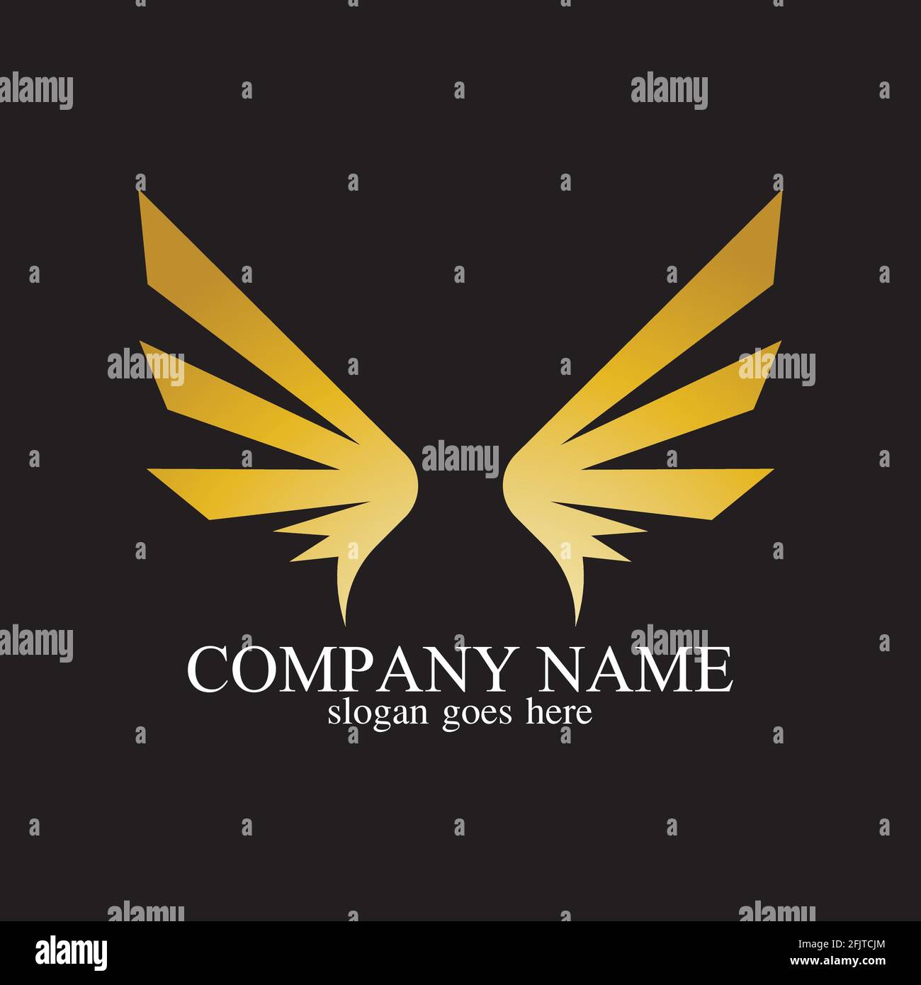 wings gold logo vector illustration template-vector Stock Vector Image ...