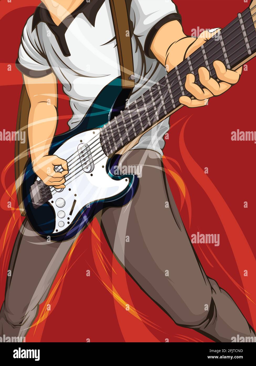 Guitarist Playing Electric Guitar Music Cartoon Illustration Drawing Stock  Vector Image & Art - Alamy