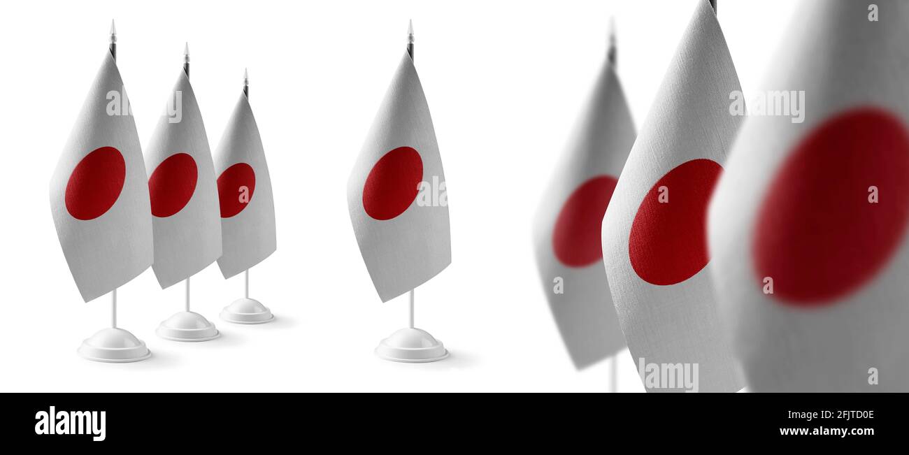Set of Japan national flags on a white background Stock Photo