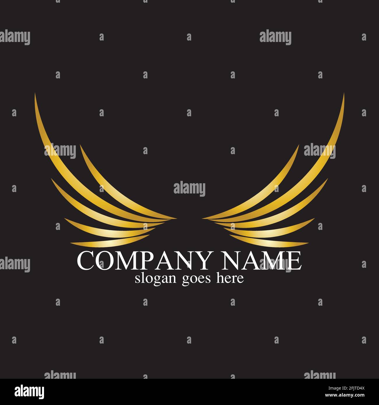 wings gold logo vector illustration template-vector Stock Vector Image ...