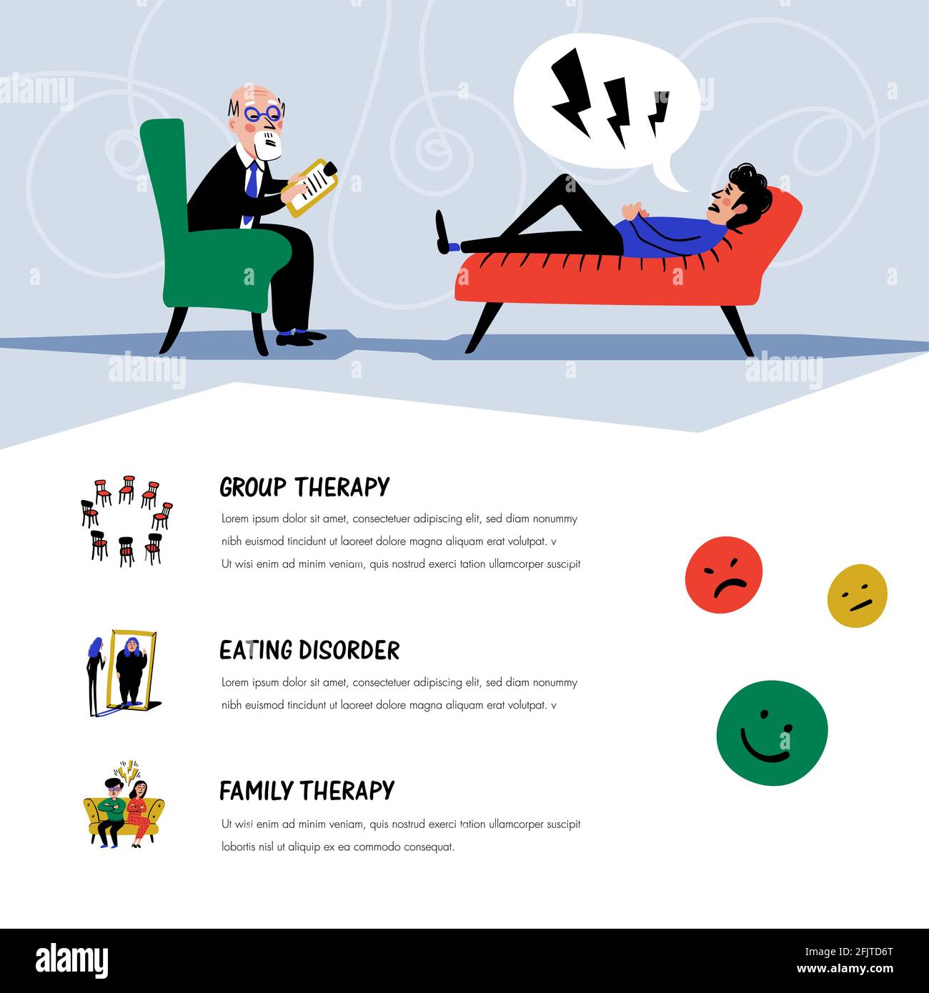 Mental health sofa man Stock Vector Images - Alamy